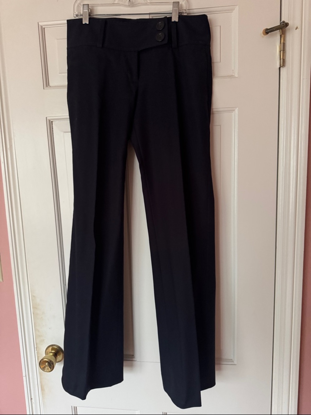 Ann Taylor "Lindsay" Black Dress/Work Pant with Button Waist